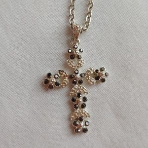 Beautiful Silver Marcasite Cross Necklace!!!